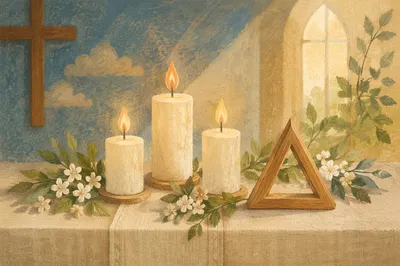 Trinity Sunday Candles and Triangle Symbol