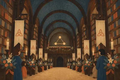 Trinity Sunday Triangle Symbol in Library Hall
