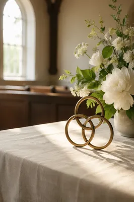 Trinity Sunday Triangle Symbol with Brass Rings