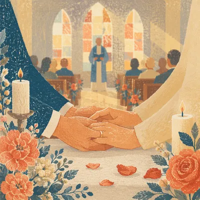 Valentine Marriage Blessing in Chapel Light