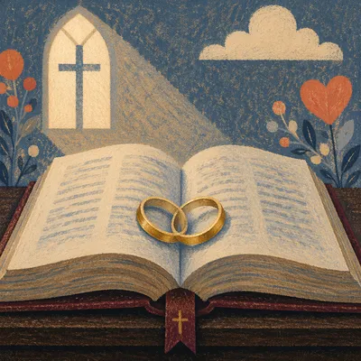 Gold Wedding Rings on Open Scripture