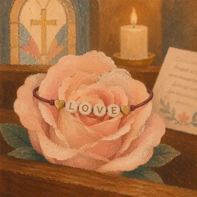Valentines Rose and Love Bracelet Blessing