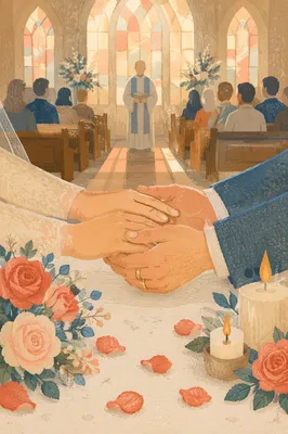 Valentines Marriage Blessing at Chapel Altar