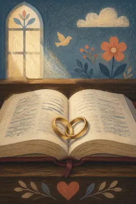 Gold Wedding Rings on Open Scripture