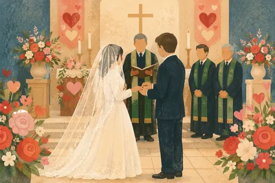Valentines Day Church Marriage Blessing Ceremony