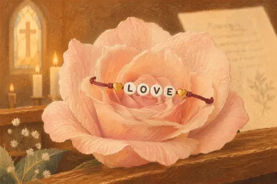 Valentines Church Marriage Blessing Rose Still Life