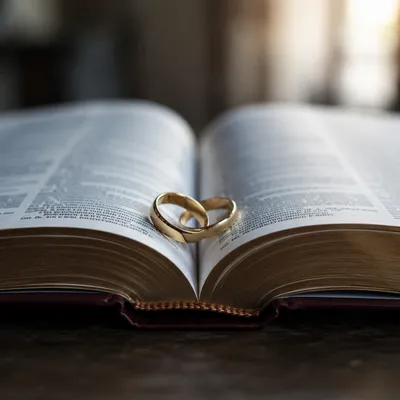 Gold Wedding Rings on Open Scripture