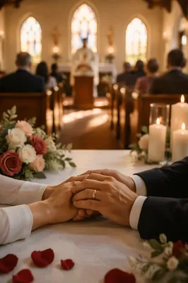 Valentine Marriage Blessing in Chapel Light