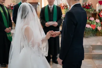 Valentine Wedding Blessing in Church Sanctuary