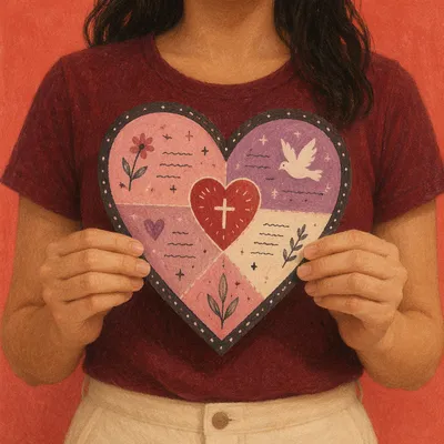 Person Holding Heart Shaped Valentine Card