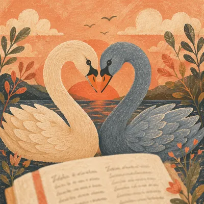 Flamingos Forming Heart Near Calm Water