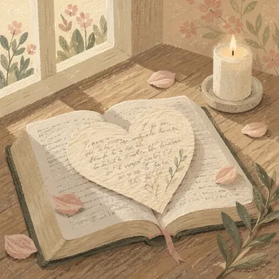 Valentine Heart Scripture on Open Bible