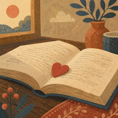 Valentine Heart Bookmark on Open Bible