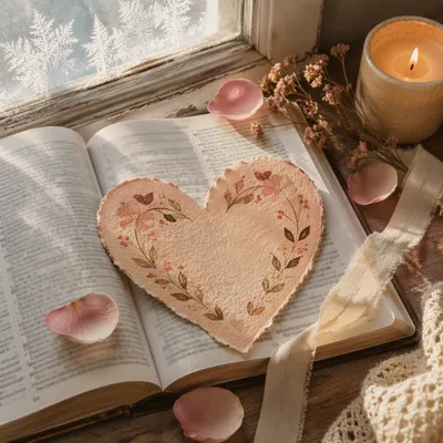 Heart Card on Open Bible