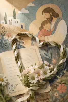 Valentine Heart with Scripture and Daisies