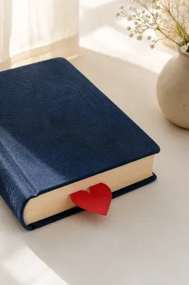 Valentine Heart Bookmark in Navy Bible