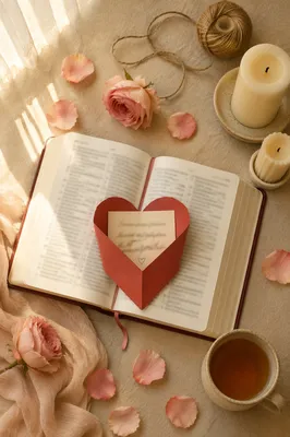 Valentines Bible Verse Heart Flat Lay
