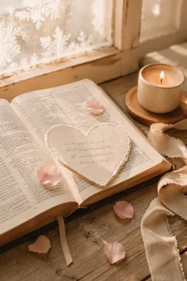 Valentine Heart on Open Bible