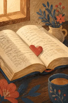 Valentine Heart Bookmark on Open Bible