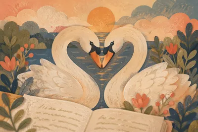 Valentine Flamingos Forming Heart Near Scripture
