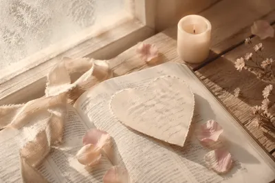 Valentine Heart on Open Bible Pages