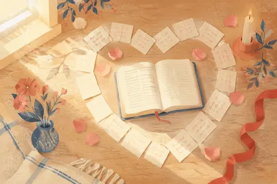 Valentine Heart Bible Verse Flat Lay