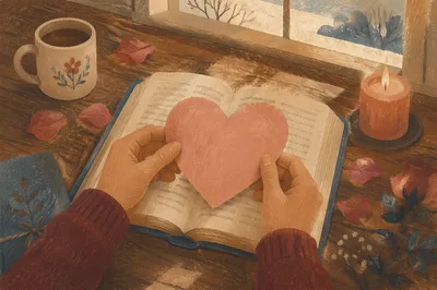 Heart Card on Open Bible