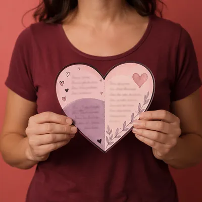 Person Holding Heart Shaped Valentine Card