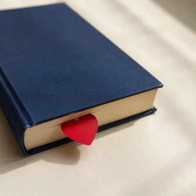 Valentine Heart Bookmark in Navy Bible