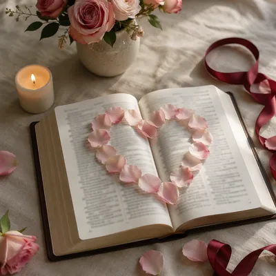 Valentine Heart Bible Verse Flat Lay