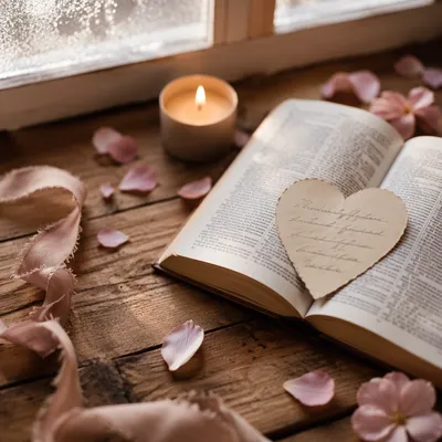 Paper Heart on Open Bible Pages