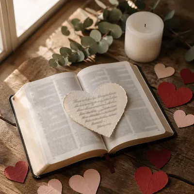 Heart on Open Bible Still Life