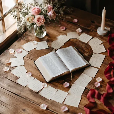 Valentine Heart Bible Verse Flat Lay