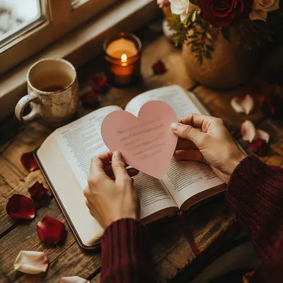 Heart Card on Open Bible