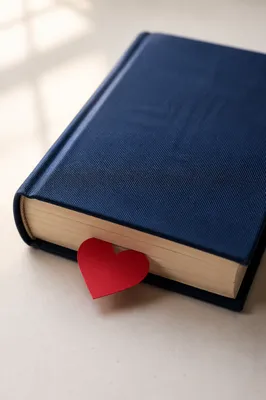 Valentine Heart Bookmark in Navy Bible