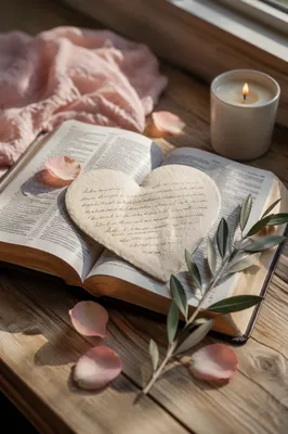 Valentine Heart Scripture on Open Bible