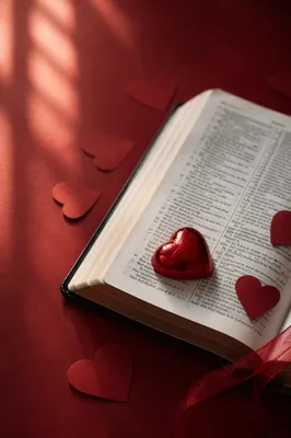 Valentine Heart Candy on Open Bible
