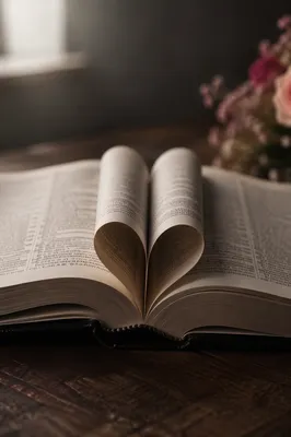 Heart Folded Bible Pages for Valentine Devotion