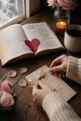 Valentine Heart Bookmark on Open Bible