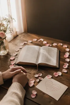 Valentines Still Life with Open Bible