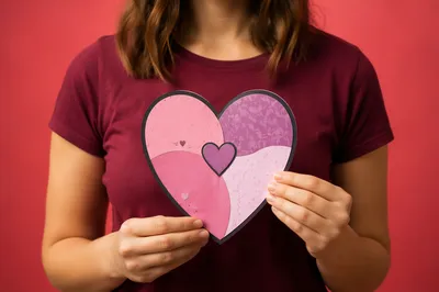 Person Holding Heart Shaped Valentine Card