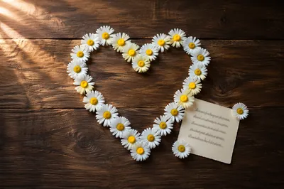 Valentine Daisy Heart With Scripture Card