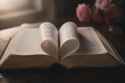 Heart Shaped Bible Pages for Valentines Devotion