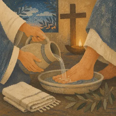 Holy Thursday Foot Washing by Candlelight