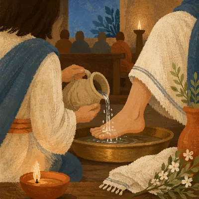 Holy Thursday Foot Washing in Wooden Chapel