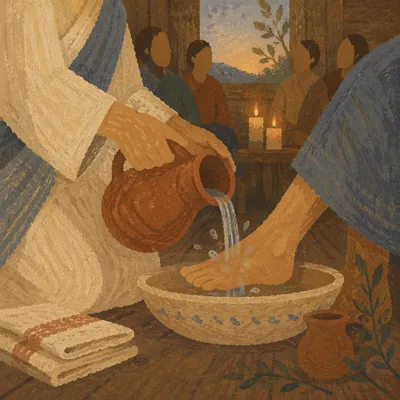 Holy Thursday Foot Washing in Wooden Chapel