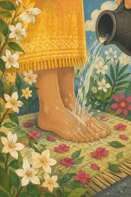 Holy Thursday Foot Washing in Spring Garden