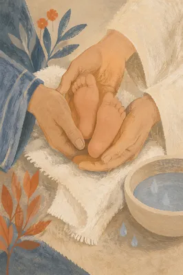 Holy Thursday Baby Feet Washing