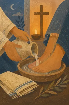 Holy Thursday Foot Washing by Candlelight
