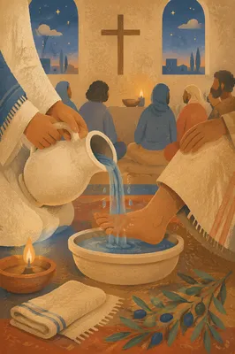 Holy Thursday Foot Washing in Wooden Chapel